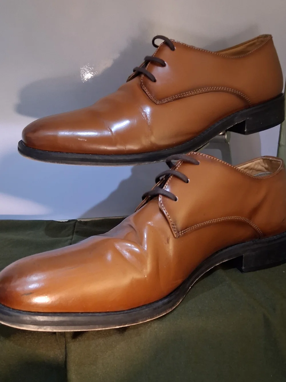 Express Men's Brown Leather Derby Shoes — Classic Lace-Up